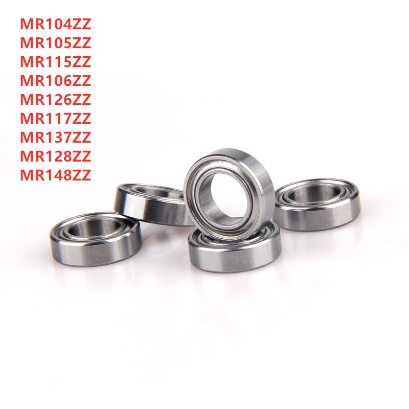 100pcs MR104/105/115/106/126/117/137/128/148ZZ miniature ball bearing 4x10x4 7x11x3 5x10x4 8x14x4 6x10x3 5x11x4 6x12x4 7x13x4 mm