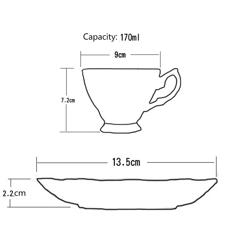 2pcs/ Set Bone china Coffee Cup Set English Afternoon Tea Set High grade Coffee Cup and Saucer multiple choice Tea cup