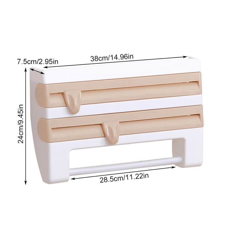 Roll Paper Storage Hardware Wall-Mount Towel Holder Kitchen Organizer Preservative Film Dispenser Sauce Bottle Storage Rack