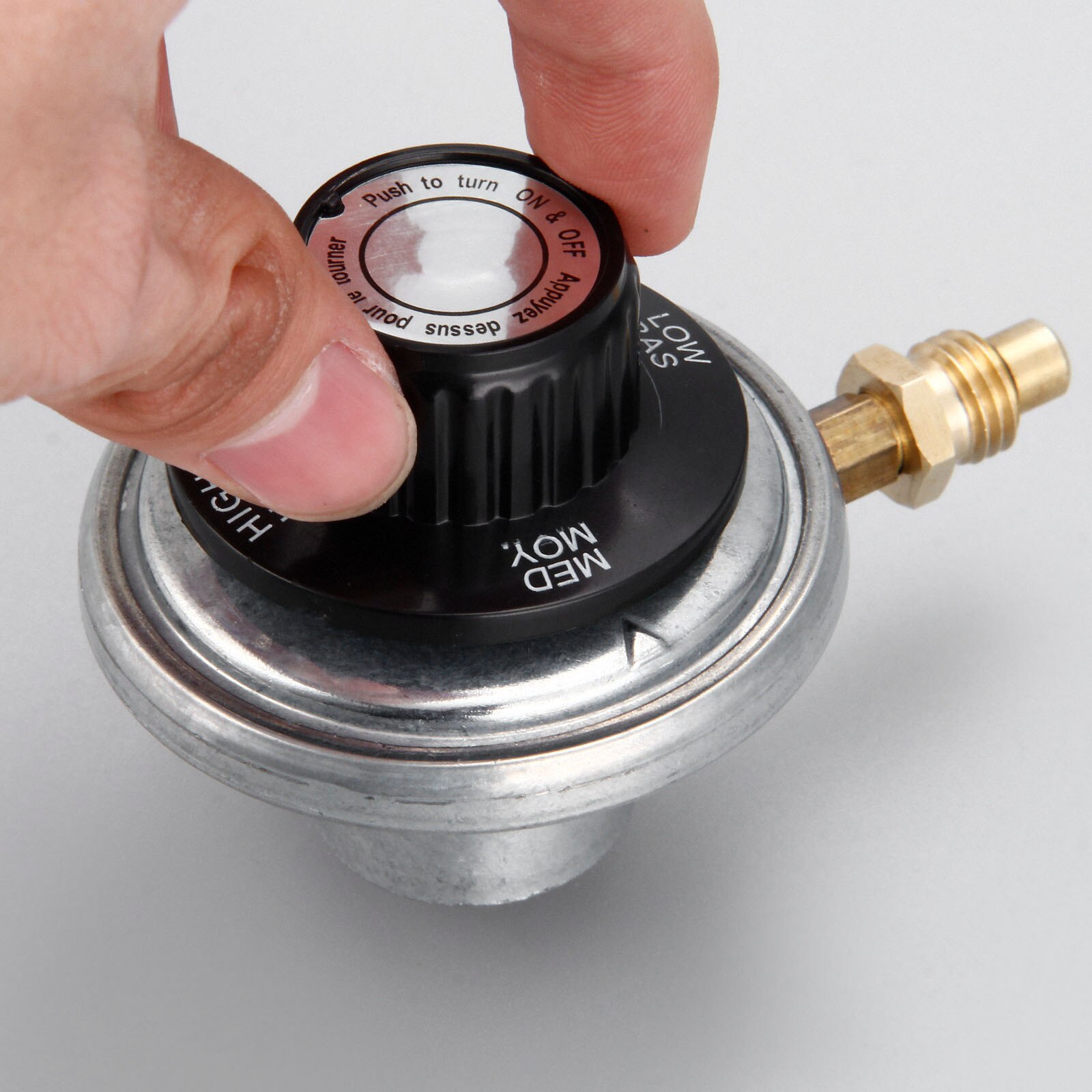 Männlichen M12 Propan Niederdruck Gas Regler Ventil Einstellbar Steuerung Bausatz Gewinde Mit 0,7mm Düse Auslauf 1 Zoll-20 UNEF Einlass