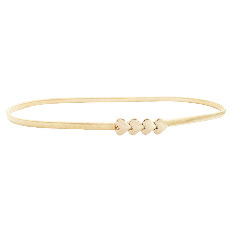 Cinturón elástico de metal para mujer con forma de flor y hoja, Cinturón fino con forma de flor y hojas, para boda: style 12 gold
