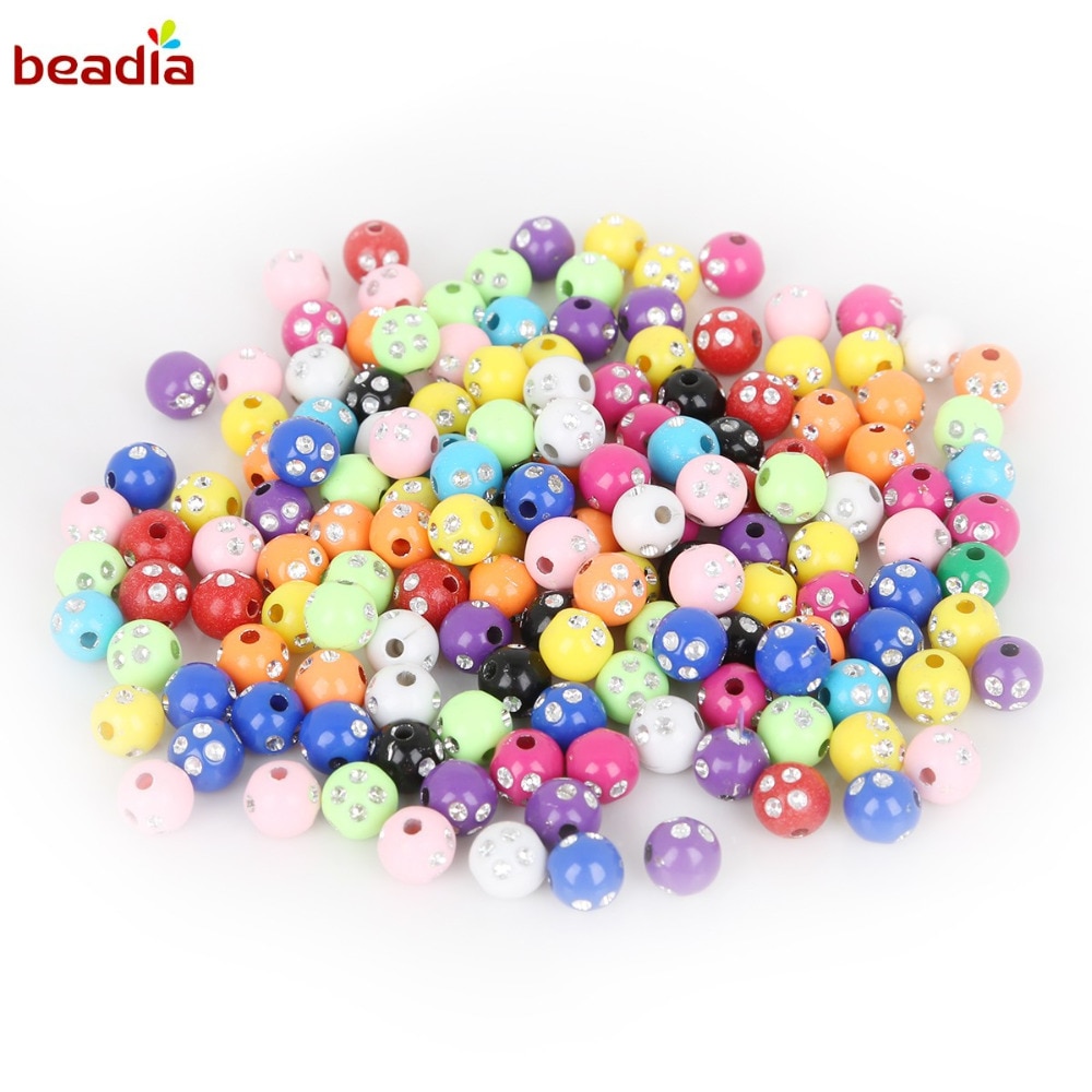 100 piece/lot 8mm Multi Colors Shiny Acrylic Round Beads For DIY Bracelets &amp; Necklaces Jewelry Makings