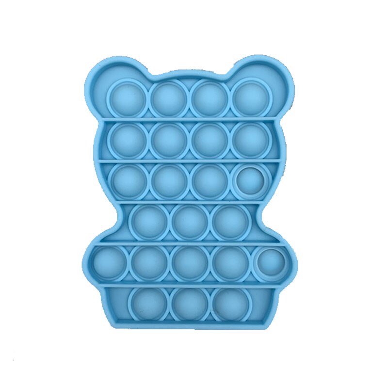 Einfache Push-Pop-Es Figet Spielzeug Bär Nette Form Anti-Stress Blase Sensorischen Stress Relief Autismus Bedürfnisse Angst kinder Erwachsene Spielzeug Lustige: Bear Blue