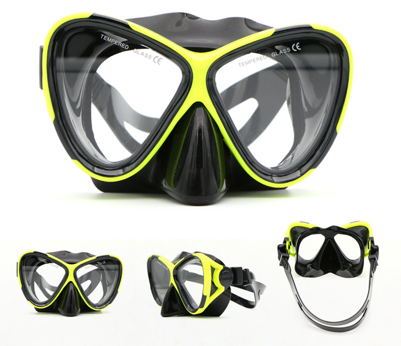 Droge Snorkel Met Verstelbare Houder Duikbril Snorkelen Buis Siliconen Ademen Onderwater Zwemmen Snorkel Voor Volwassen: AM200H-Yellow