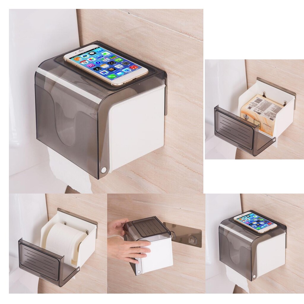 Toiletpapier Houder Opslag Stofdicht Wc-papier Roller Houder Badkamer