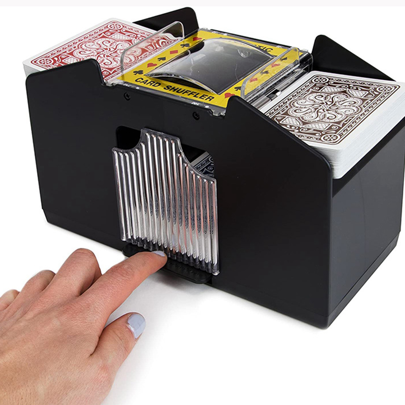 4-Deck Automatic Card Shuffler Classic Poker Shuffling Battery Operat