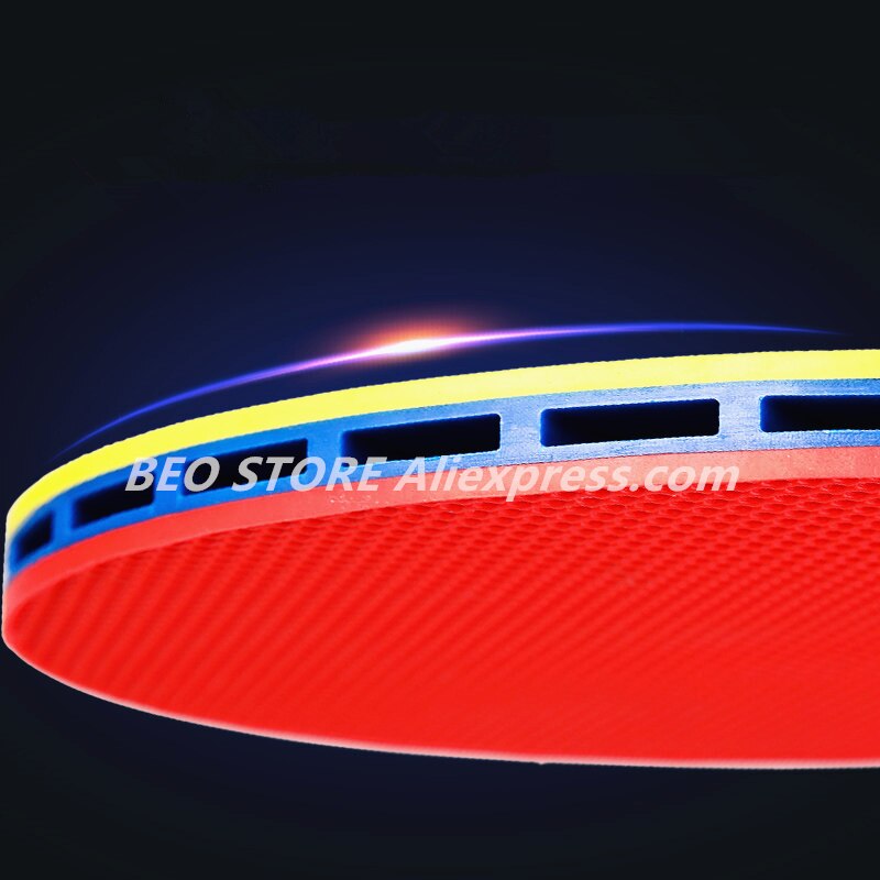 Podwójna ryba plastikowa rakieta robić tenisa stołowego wklęsła siatka gumowa Super lekka podwójna rybka świst Pong nietoperz rakieta