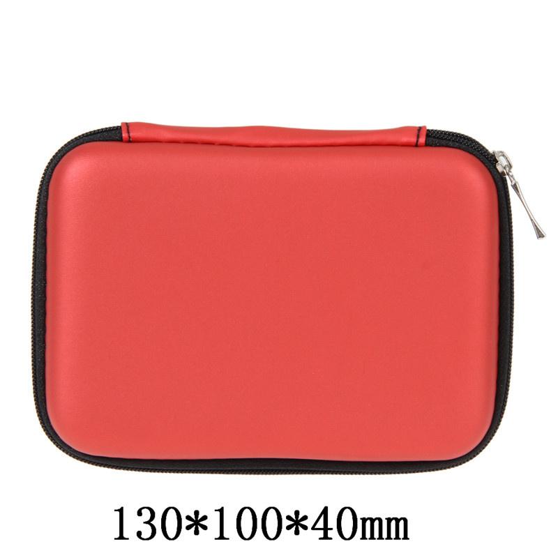 2.5 pouces EVA jeux HDD disque dur disque sacs écouteur rembobinable externe protecteur pochette étui Mobile Powerbank boîte de rangement couverture: Red 1