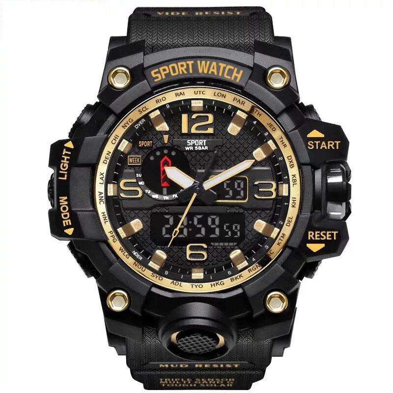 Relojes Horloge Mannen Mode Sport Quartz Klok Heren Horloges 50 m Waterdicht Luxe Waterdicht Horloge Relogio Masculino: Gold