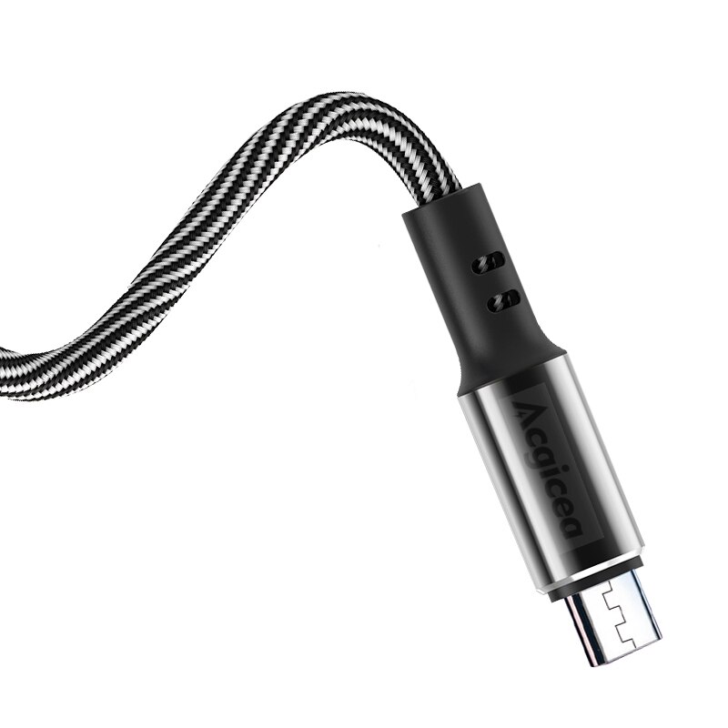Câble Micro USB 2,4 a pour recharge rapide et transfert de données, cordon pour téléphone portable, compatible avec Samsung S6 Xiaomi Redmi Note 4 Android: silver micro / 2m