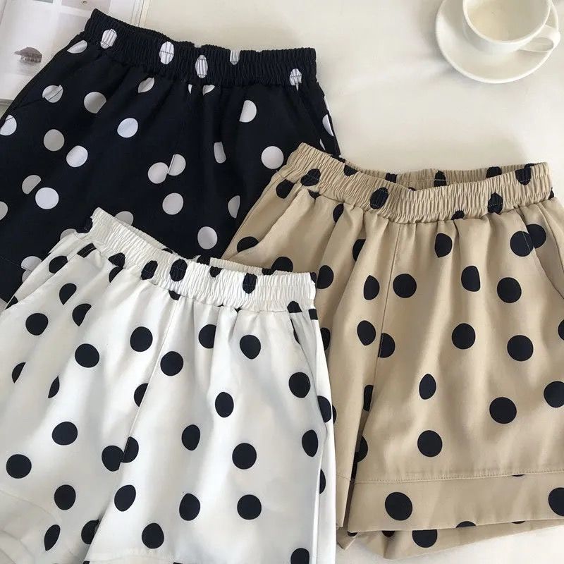 Short taille haute pour fille, jupe décontractée, vêtement de plage, pour bébé, enfants, imprimé de points, printemps été 2022, E70