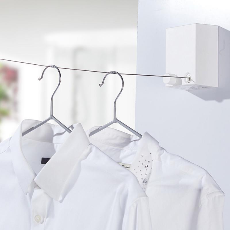 Telescopic Invisible Clothesline Retractable Hanging Clothes Line Wall Drying Rack Laundry Hanger Clothes Line