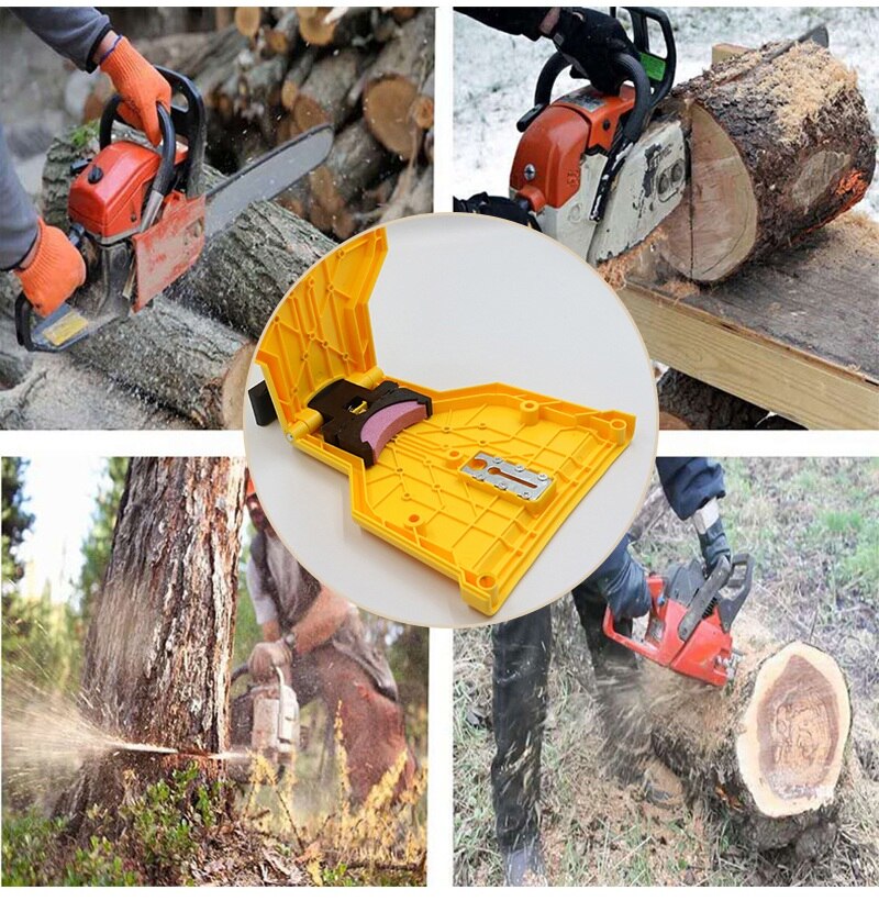 Chainsaw Teeth Sharpener Saw Chain Sharpener Bar-Mounted Fast Grinding Electric Power Chain Sharpener Woodworking Tools