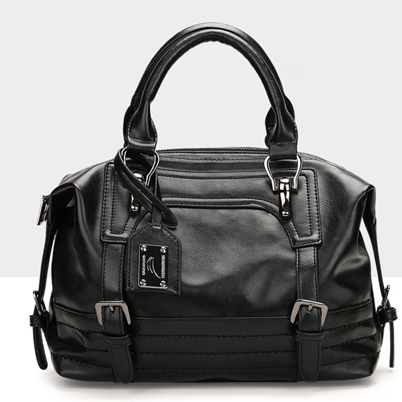 Women's PU Leather Handbag - Soft Cushion Tote - Single Shoulder Strap - Zipper Closure