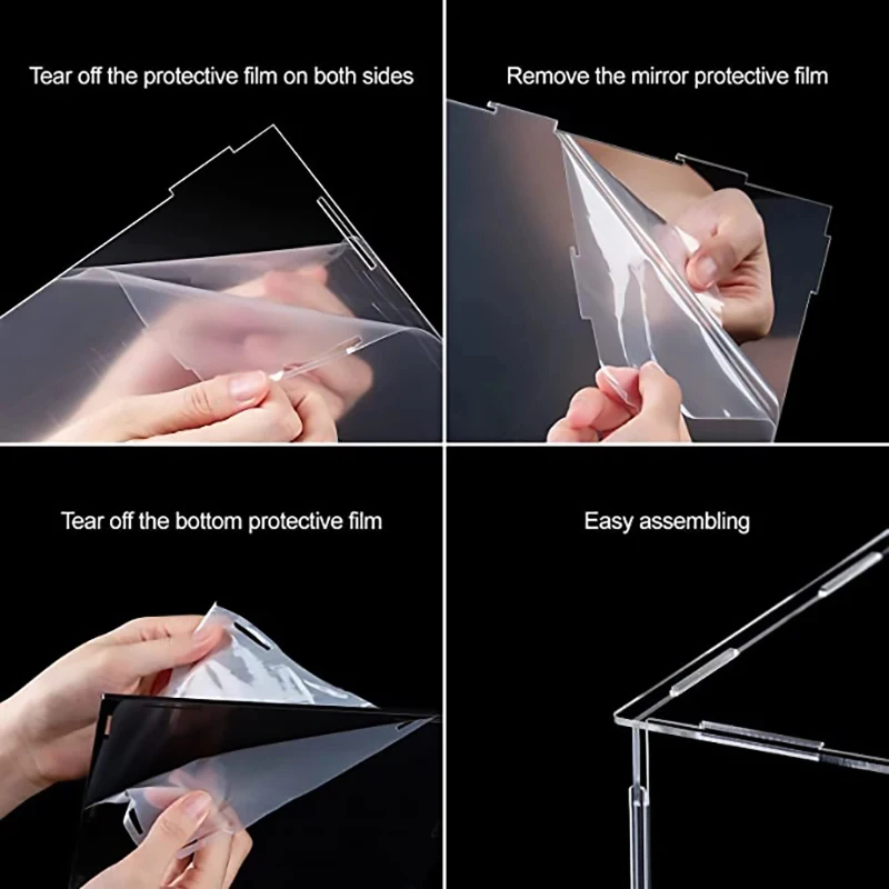 High Transparency Acrylic Display Box Dustproof Assembled Clear Acrylic Boxes for Protect Action Figures Cabinets Home Storage