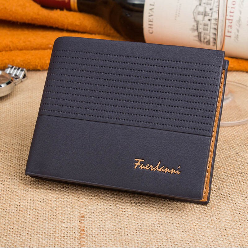 wallet Short vertical Male Coin Purse casual multi-function card Holders bag zipper buckle triangle folding: 5