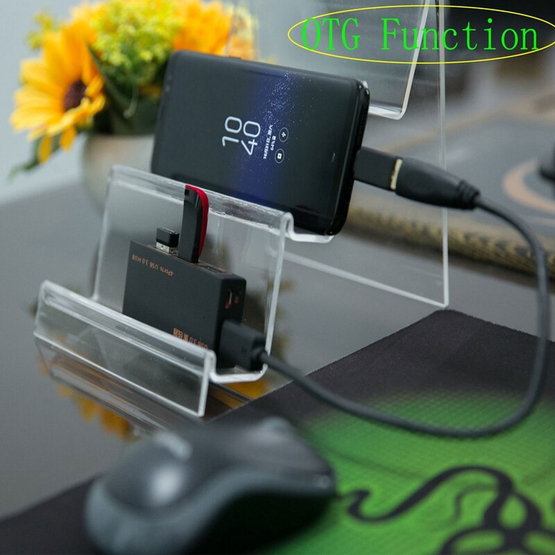 7-poorts USB-hub met voeding met onafhankelijke schakelaars en LED's
