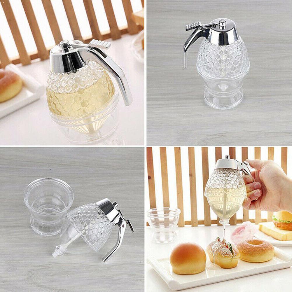 200Ml Honing Siroop Dispenser Acryl Pot Vintage Fles Squeeze Honing Geen Dispenser Drip Container M4W4