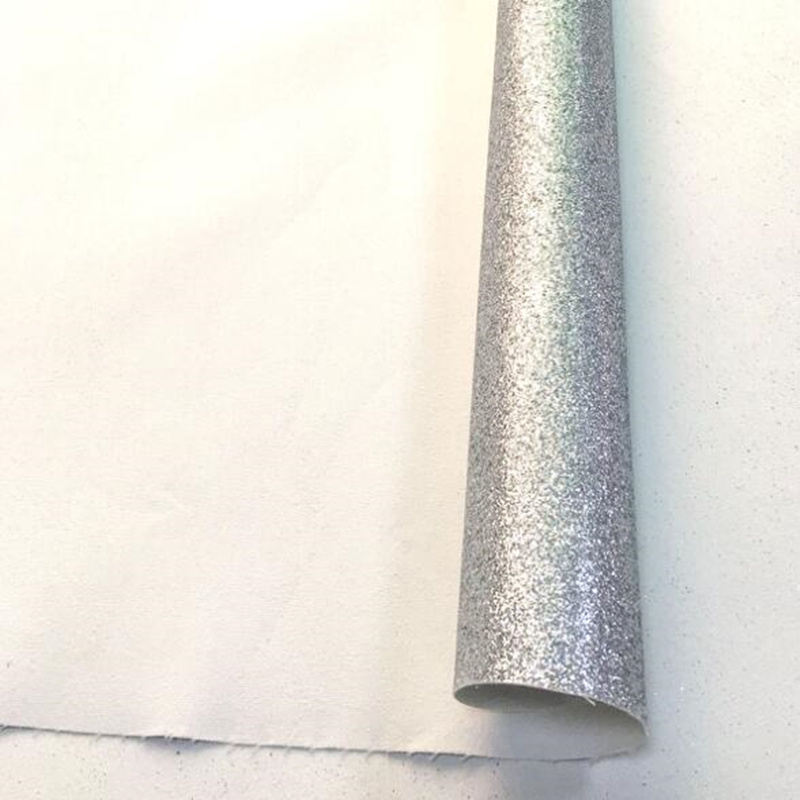 20*30 cm Glitter Dunne Synthetisch Leer Stof Effen Kleur A4 PU Stof DIY Handgemaakte Naaien Kleding Levert Decor: silver / 20X15cm (A5)