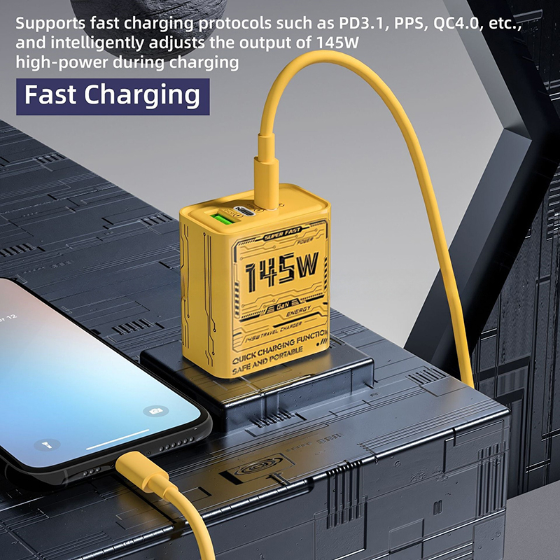 145w poorten type-c usb gan telefoonlader 3- snellader mobiele telefoonvoedingsadapter reis