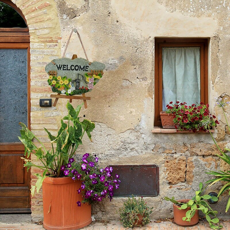 Hars Muur Teken Met Opknoping String Decoratieve Welkom Opknoping Teken Voor Veranda Home Decor XH8Z