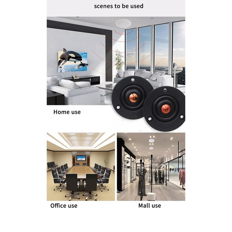 2Pcs 2 Inch Silk e Tweeter High-End Hifi 4 Ohm 30W Passive Speaker Treble Horn Car Automobile Speakers