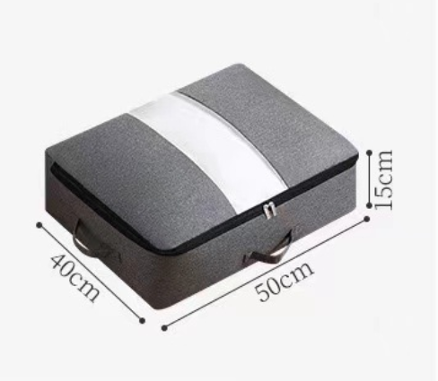 Foldable Clothes and Blanket Storage Bag Practical Storage Bag with Clear Window Organizers Bag for Quick Item Retrieval: black