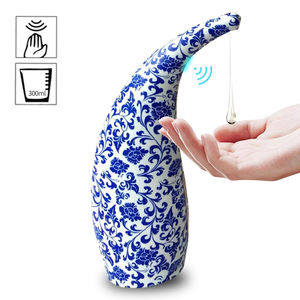300mL Automatische Seife Spender Infrarot Clever Sensor Touchless Schaum Seife Spender Auto Flüssige Seife Spender Küche Schlecht: Blau