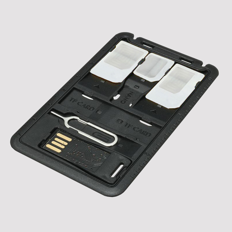 Alles In Één Slanke Sim-Adapterset Van Creditcardformaat Met Tf-Kaartlezer En Simkaarthouder Uitgeworpen Pin, Simkaarthouder