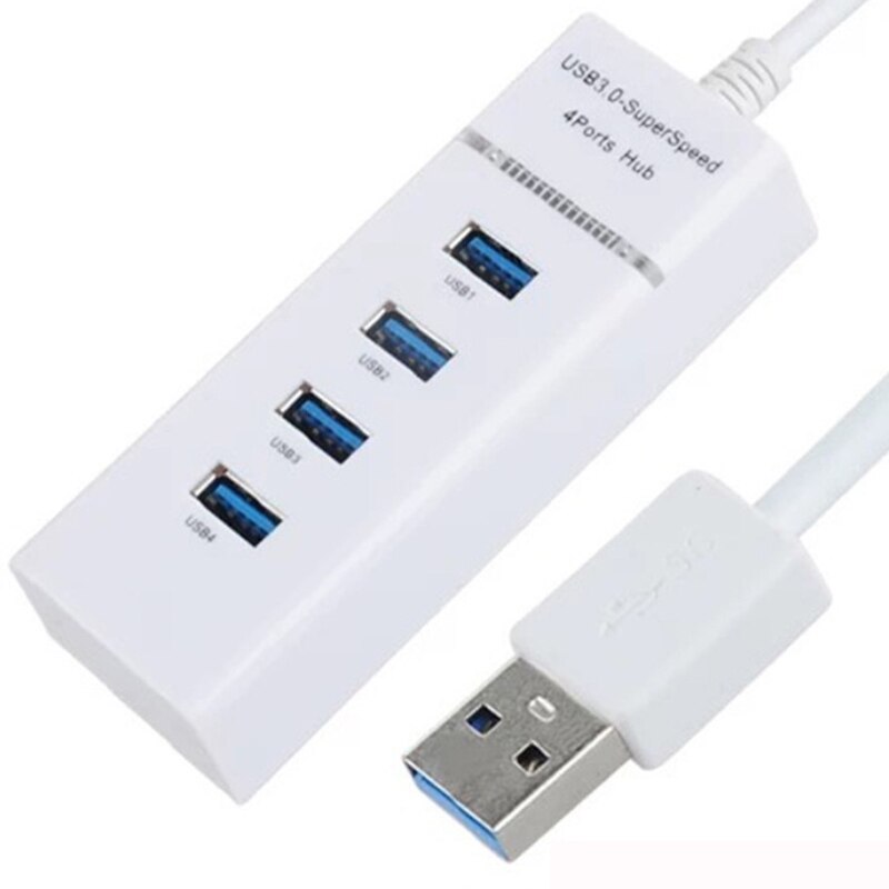 USB 3.0 High Speed 4 Ports HUB Multi Splitter Expander Computer Accessories For Macbook Air Pro Laptop PC Printer Mobile Phones: White