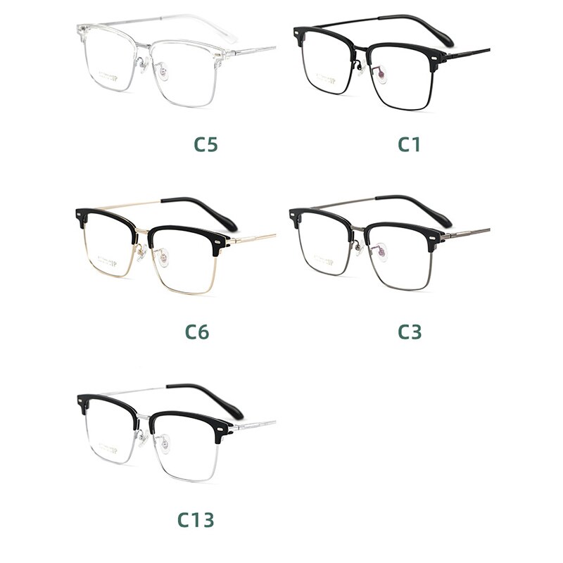 Montura de gafas de titanio puro para hombre, gafas graduadas de , a la , estilo de negocios, 2319BJ