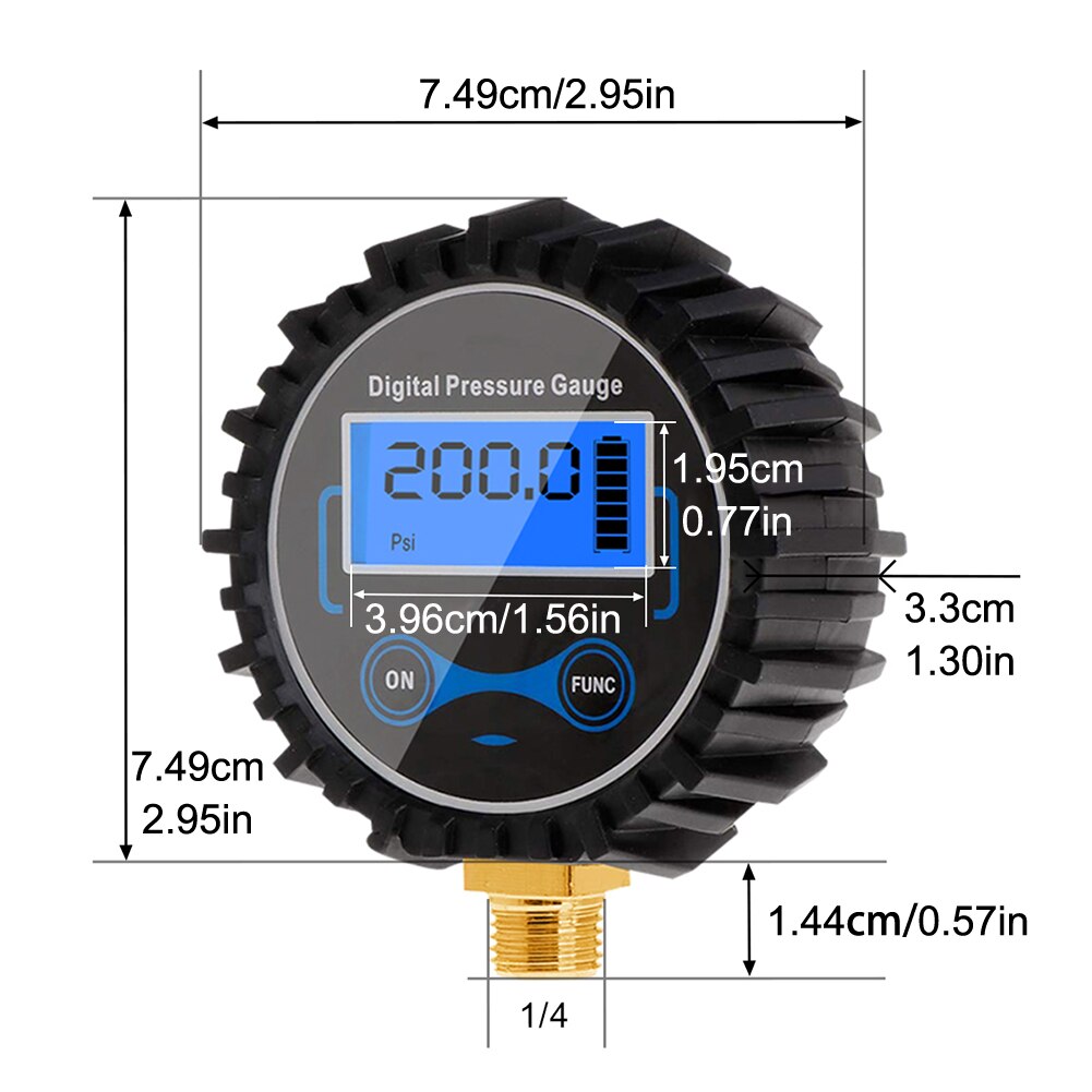 Professionele Digitale Manometer Lcd Groot Scherm Digitale Bandenspanningsmeter Auto Bike Motorcycle Tyre Tester Tool