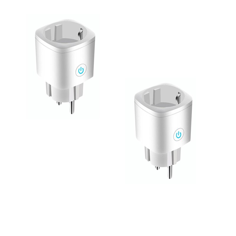 Smart WiFi Plug Adapter 16A Remote Voice Control Power Socket Timing Function Wireless Socket To Work With Alexa Google Home: 2piece