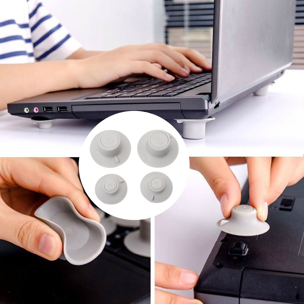 Fast 4Pcs Laptop Notebook Laptop Heat Reduction Cooling Pad Cool Feet Suction Cup Thermal Stand for Laptop