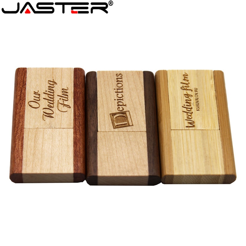 JASTER Rotating wooden usb flash drive pendrive 2GB 4GB 8GB 16gb 32gb memory stick usb, over 1 pcs free LOG