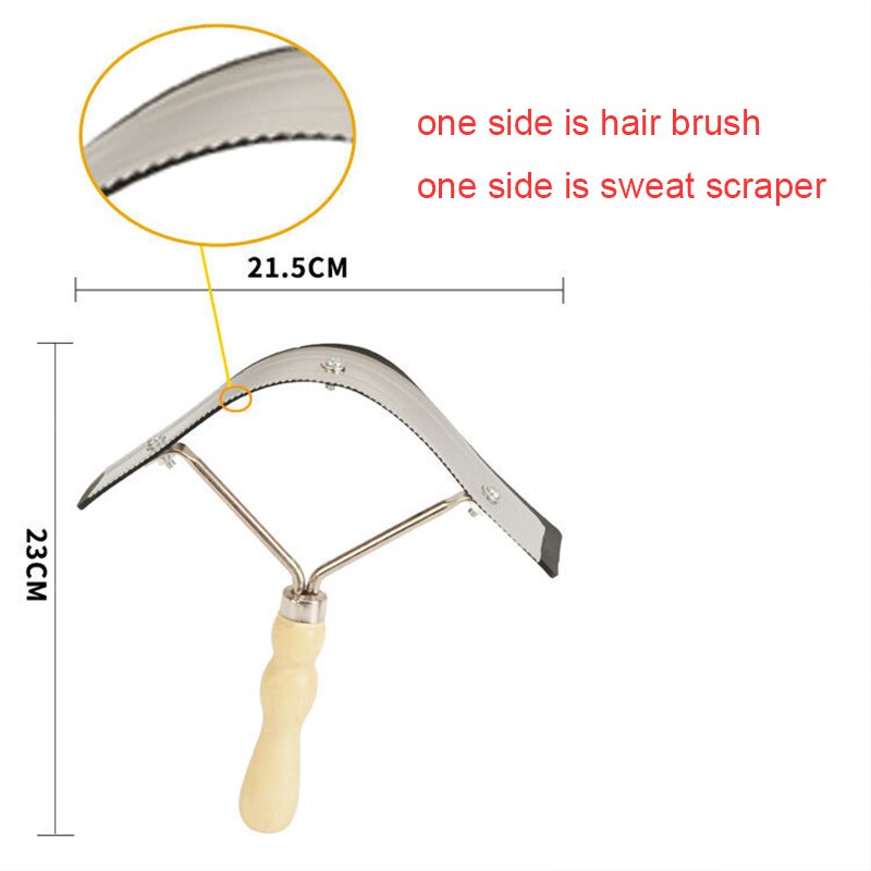 Stainless Steel Comb Horse Brush Scraper Sweat Scraper Horse Shedding Grooming Tool Deshedding Cleaning Loop Comfortable Grip: Sweat Scraper