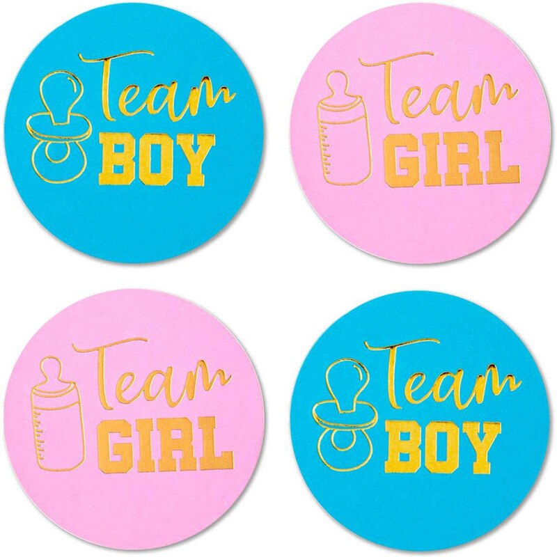 24 stk/sæt dreng eller pige stemme klistermærker dekoration baby shower udstyr team boy team pige taske klistermærke til køn afsløre fest