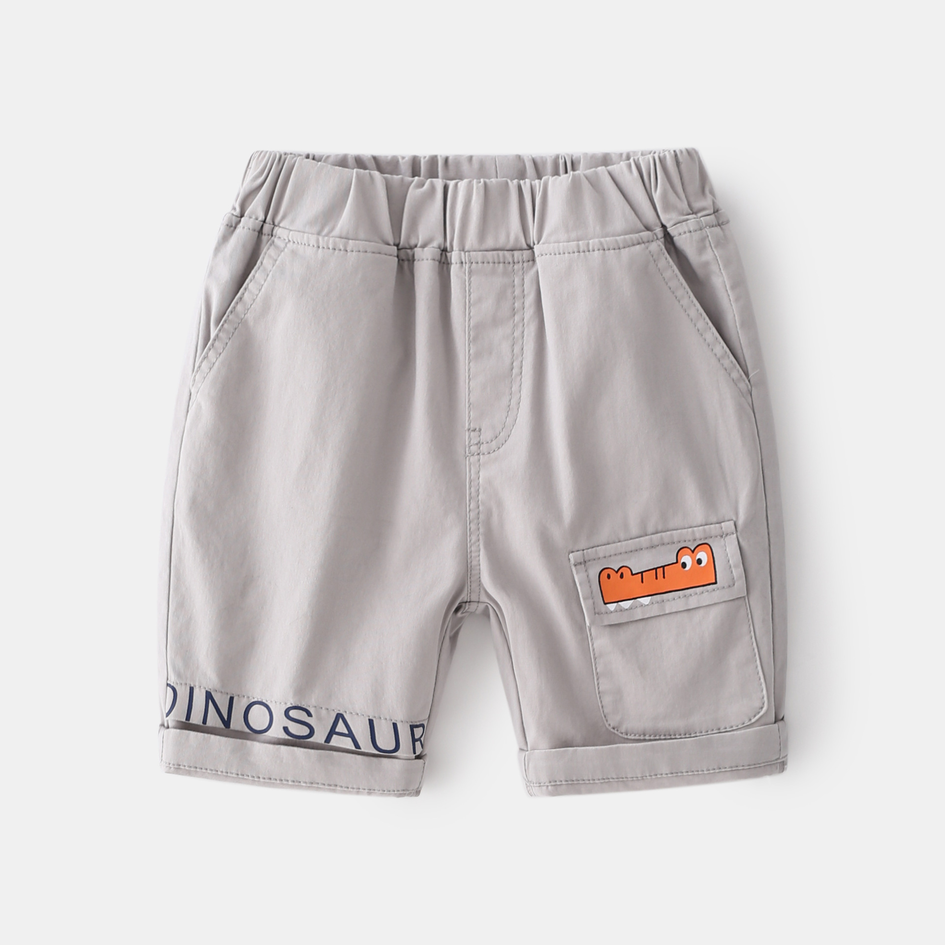 Jongens Zomer Shorts Baby Mode Korte Broek Kinderen Brief Knie Lengte Broek 3-7 Jaar Kids Casual shorts Broek: GRAY / 7T