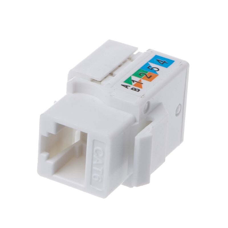 2 pces cat6 módulo de rede informação tomada rj45 conector adaptador keystone jack