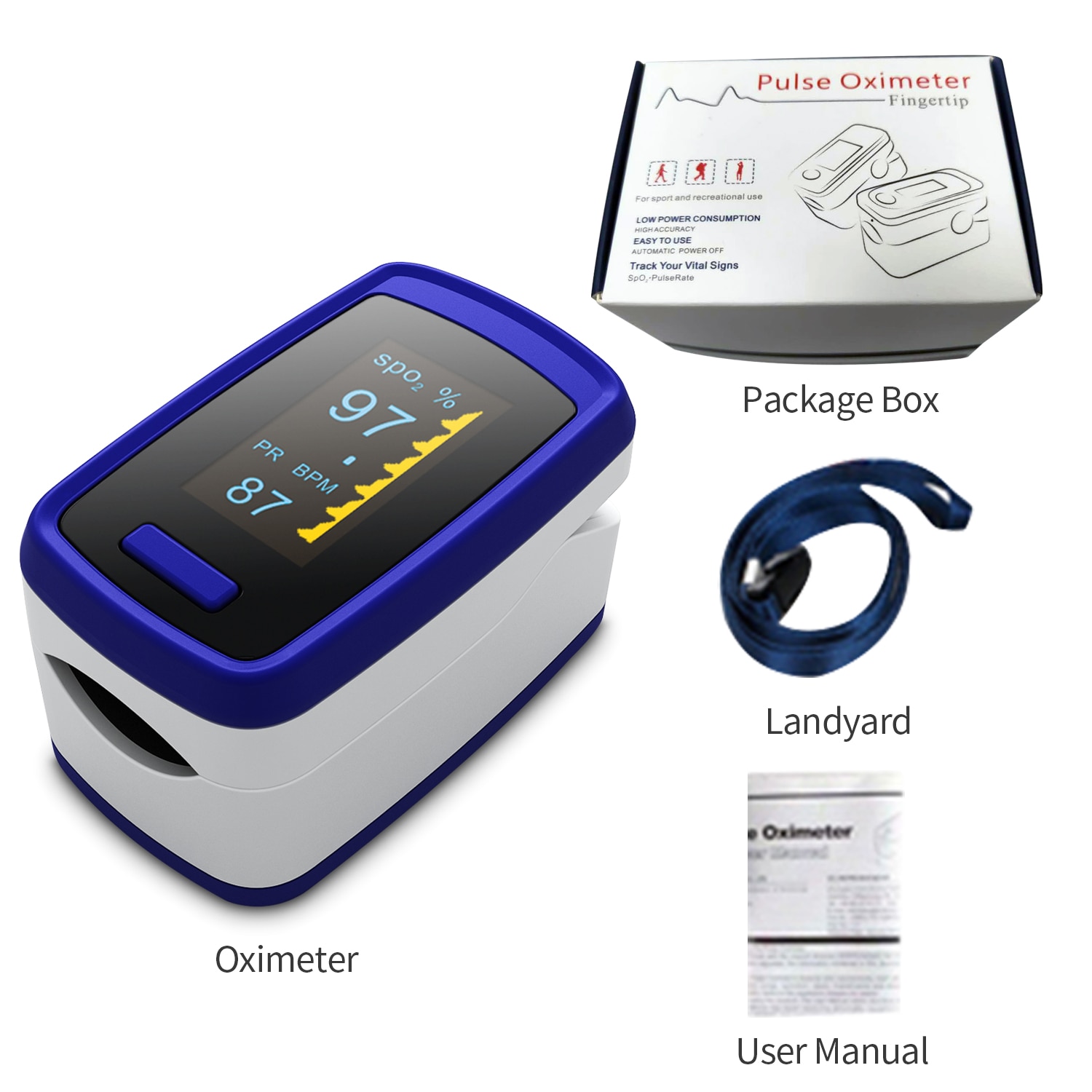 RU Stock Portable Finger Oximeter Digital Finger Pulse Oximeter OLED Display Blood Oxygen Sensor Saturation SpO2 Monitor Meter
