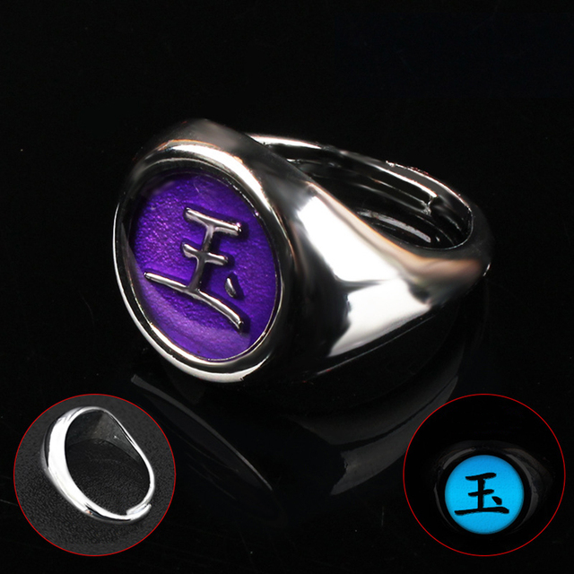 Anillo luminoso de Cosplay de Naruto de Anime japonés, anillo Akatsuki, accesorios de anillo para hombre, accesorios de decoración para dedo, Anillos Akatsuki Itachi