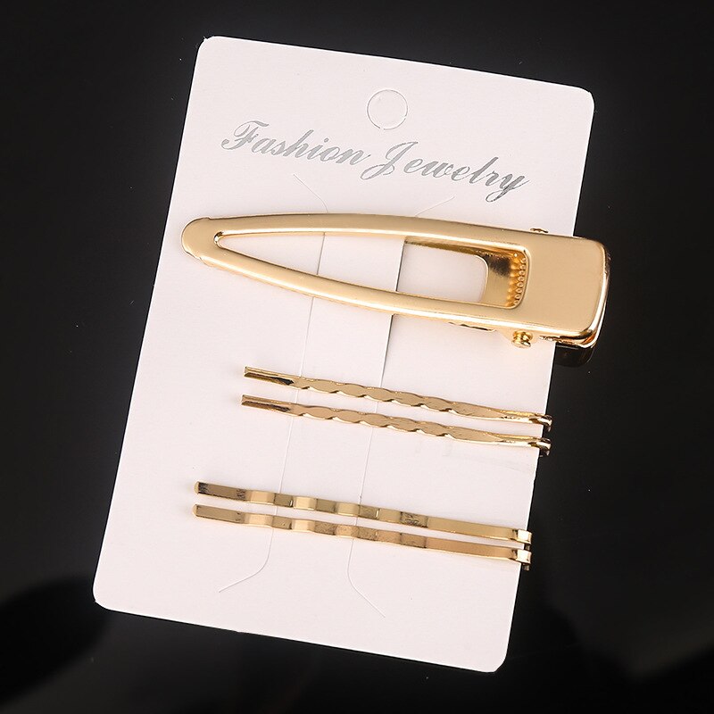 1Set Vrouw Parel Haarspelden Legering Haarspeldjes Geometrische Goud Haar Clip Zoete Hoofddeksels Haarspeldjes Hoofdband Haar Accessoires: C9