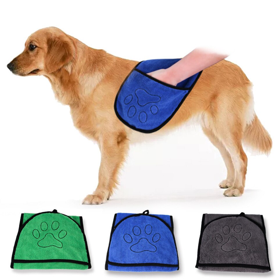 Hond Bad Handdoeken Hond Bad Handdoek Voor Kleine Medium Grote Honden Microfiber Super Absorberende Huisdier Drogen Handdoek Deken Met pocket
