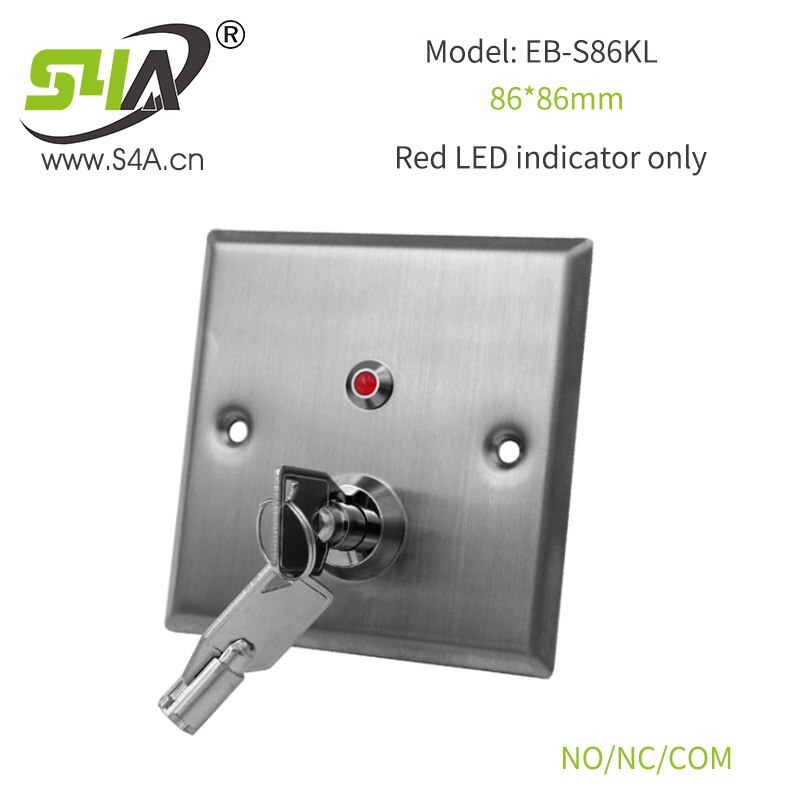 304 Stainless Steel Key Switch Button with Drawing Panel processing ANSI Switch Button: EB-S86KL