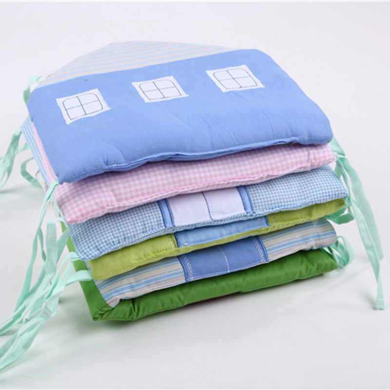 30x30cm Baby House Shape Bumper Crib Breathable Cotton Liner Pillow Infant Cradle Pad Newborn Cot Safety Sleep Protector: Default Title