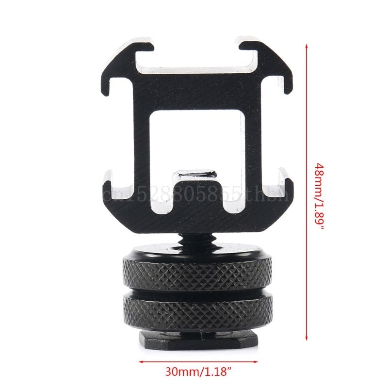 3 Shoe Mount Adapter Dual Screws Stand Holder for DSLR Camera Flash Light