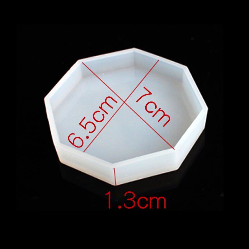 Bandeja hexagonal de cemento y hormigón, molde de silicona con forma de corazón, grande y redondo, para taza de té, soporte para velas, moldes para yeso, yeso y arcilla