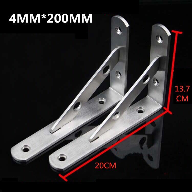 ,Stainless steel triangle bracket,Shelf support,Partition holder,high load,easy to install,Microwave oven rack: 4MMX 200MM