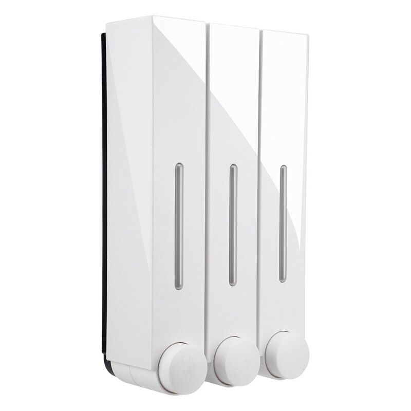 Wandmontage Zeepdispenser Wassen Lotion Handdesinfecterend Badkamer Hotel Shampoo Container Hand Zeepdispenser: Triple White