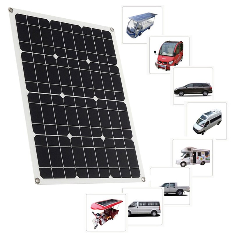 Kit de Panel Solar Flexible, cargador Solar portátil de 100W y 18V, sistema doméstico de 5V, USB para teléfono, 12V, RV, coche, barco, batería de Camping, resistente al agua